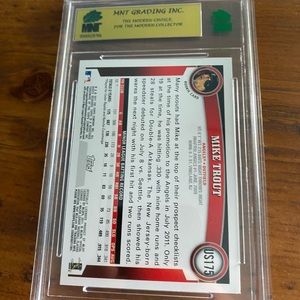 Mike Trout Topps rookie card graded 9 gem mint